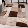 Paco Home Tapis De Créateur Aux Contours Découpés à Carreaux En Marron Beige