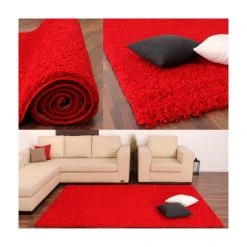 Paco Home Tapis Shaggy Poils Hauts Tapis Divers Couleurs Et Tailles -Magasin Joss & Main 5981 relax red 3