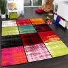Paco Home Tapis Chambre D'Enfant Carreaux Multicolore Rose Vert Anthracite Orang... -Magasin Joss & Main 6536 designer kinderzimmer teppich wohnzimmer teppiche 2
