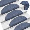 VidaXL Tapis D'escalier Auto-adhésif Poinçon Aiguilleté 15 Pcs Bleu