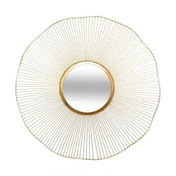 Atmosphera, Createur D'Interieur Atmosphera - Grand Miroir Soleil En Métal Doré D 97 Cm