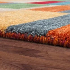Paco Home Tapis Fait Main Gabbeh Haut De Gamme Laine Chiné À Carreaux Multicol... -Magasin Joss & Main baumwolle meliert wohnzimmer design qualitaet naturt