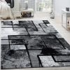 Paco Home Tapis Design Moderne Poils Ras Abstrait Peintures Effet Noir Gris Anth... -Magasin Joss & Main designer teppich wohnzimmer teppiche schlafzimmer 1