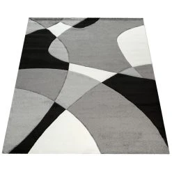 Paco Home Créateur Tapis Moderne Géométrique Motif Découpe Des Contours En N... -Magasin Joss & Main dia 664 black white