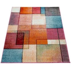 Paco Home Tapis De Créateur Moderne Coloré Motif à Carreaux Multicolore Turqu... -Magasin Joss & Main ece 933 multi