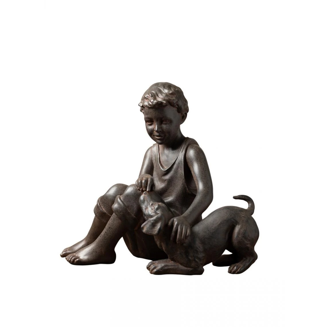 Chehoma Figurine Garçonnet Et Chien En Résine 2 Chehoma Figurine Garçonnet Et Chien En Résine