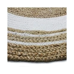 Mon Beau Tapis FUNNY JUTE - Tapis Rond En Jute Et Coton Cercle Blanc Diam.90 -Magasin Joss & Main funny jute 800 tapis 090129 diam90 cercle blanc 2
