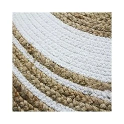Mon Beau Tapis FUNNY JUTE - Tapis Rond En Jute Et Coton Cercle Blanc Diam.90 -Magasin Joss & Main funny jute 800 tapis 090129 diam90 cercle blanc 3