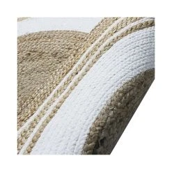 Mon Beau Tapis FUNNY JUTE - Tapis Rond En Jute Et Coton Cercle Blanc Diam.90 -Magasin Joss & Main funny jute 800 tapis 090129 diam90 cercle blanc 4