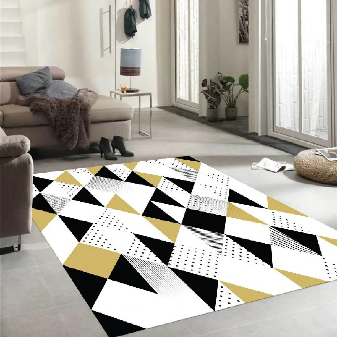 HOMEMANIA Tapis Imprimé Geometric Patterns - Géométrique - Décorat... – Image 2
