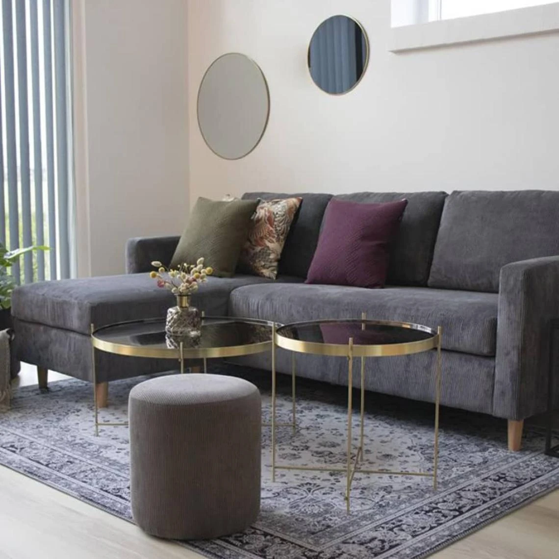 MES House Nordic Miroir Rond Daisy Laiton 5 MES House Nordic Miroir Rond Daisy Laiton – Image 3