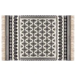 Alternative view of Atmosphera, Createur D'Interieur Tapis Coton Delhi Noir/écru - Atmosphera