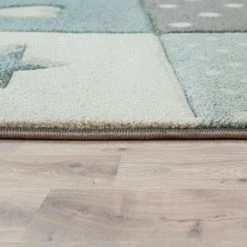 Paco Home Tapis Enfant Chambre Enfant Carreaux Pois Cœurs Étoiles Bleu Pastel ... -Magasin Joss & Main kinderteppich kinderzimmer 3d konturenschnitt teppich pastellfarben oeko tex standard geprueft sterne mond herz punkte junge maedchen pastell blau grau weiss 2