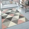 Paco Home Tapis De Salon Poils Ras Turquoise Gris Couleurs Pastel Design Triangl... 1 Paco Home Tapis De Salon Poils Ras Turquoise Gris Couleurs Pastel Design Triangl... -Magasin Joss & Main kurzflor teppich pastellfarben rosa grau anthrazit dreieck muster wohnzimmer schlafzimmer esszimmer flur diele modern hochwertig pastell 1