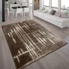 Paco Home Tapis Design Moderne Poil Court Trendy Marron Crème Moucheté