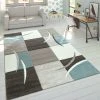 Paco Home Créateur Tapis Moderne Contours Découpés Couleurs Pastel À Carreau... -Magasin Joss & Main kurzflor wohnzimmer konturenschnitt modern teppich s