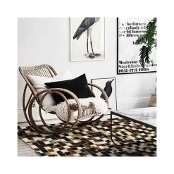 Mon Beau Tapis CUIR - Tapis En Cuir Motif Mosaïque Multi Marron 140x200 -Magasin Joss & Main mineral cuir 800 tapis 160144 160x230 marron multi 5