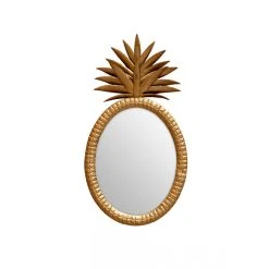 Chehoma Miroir Ananas Métal Doré