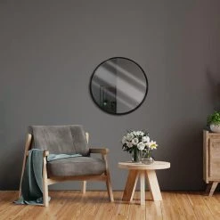 Other Miroir Dans Un Cadre En Bois Noir, Miroir De Salle De Bain Mural Rond ... -Magasin Joss & Main miroir dans un cadre en bois noir miroir de salle de bain mural rond pour le salon noir 40 cm 13798304 38150648 1140x1140