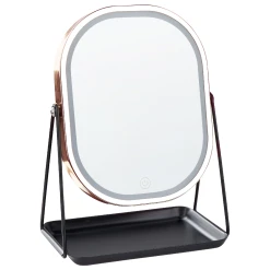Beliani Miroir De Maquillage Avec LED 20 X 22 Cm Rose Doré DORDOGNE -Magasin Joss & Main miroir de maquillage avec led 20 x 22 cm rose dore dordogne 14074794 39089656 1140x1140