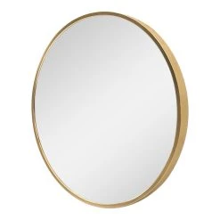 Miroir Mural Modugno Rond Diamètre 60 Cm Doré [en.casa]