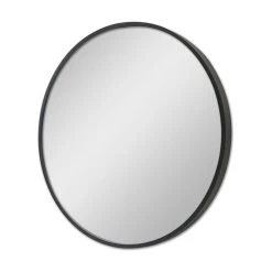 Miroir Mural Modugno Rond Diamètre 60 Cm Noir [en.casa]