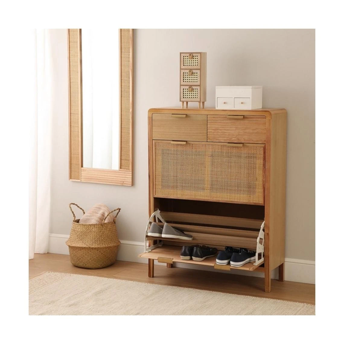 Versa Miroir Mural Rotin Bois De Paulownia (120 X 50 X 1,8 Cm) 4 Versa Miroir Mural Rotin Bois De Paulownia (120 X 50 X 1,8 Cm) – Image 2