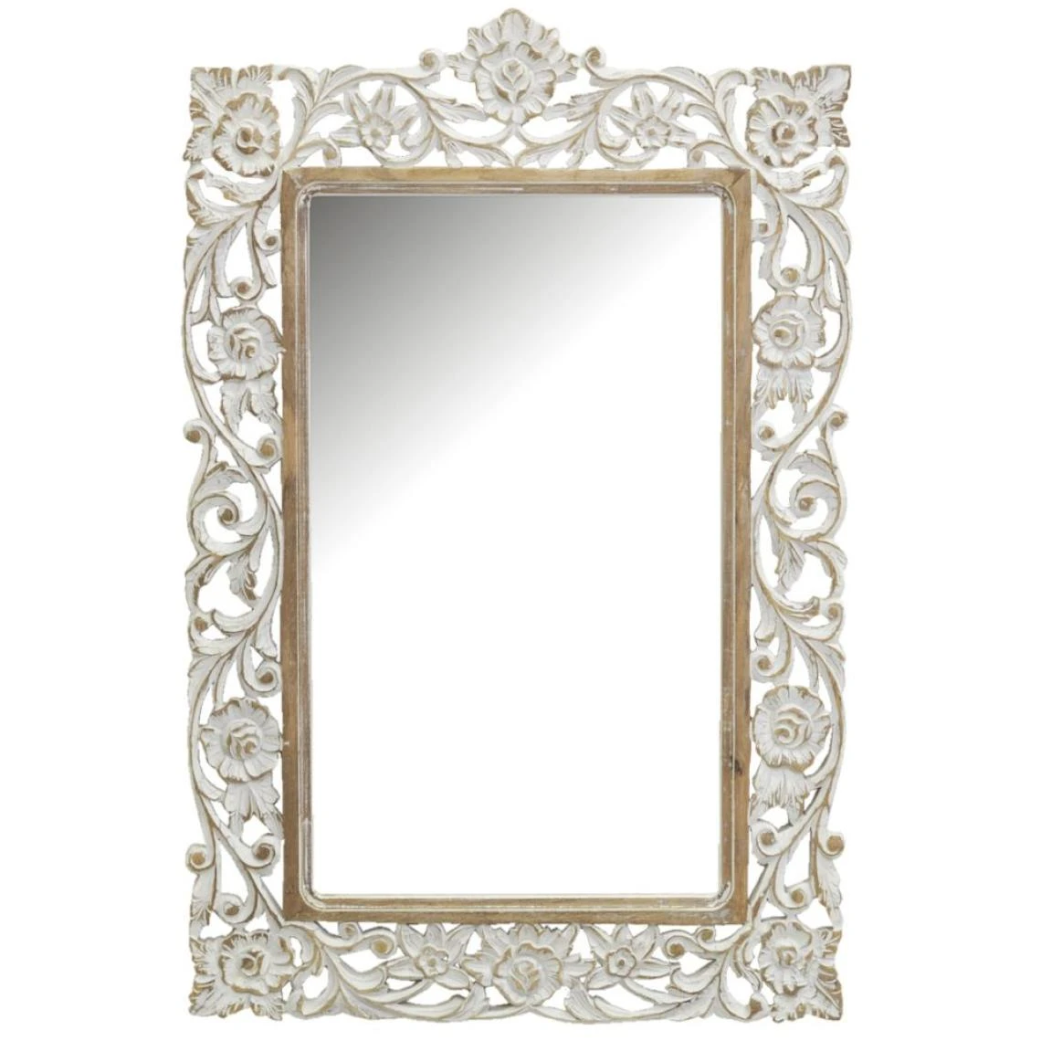 Aubry Gaspard Miroir Sculpté En Manguier Blanchi. 3 Aubry Gaspard Miroir Sculpté En Manguier Blanchi.