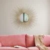 WOMO-DESIGN Miroir Soleil Doré Cadre Métallique Design Décoratif Bogota 80 Cm W...
