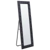 Beliani Miroir Sur Pied En Velours Gris Foncé 50 X 150 Cm ANSOUIS