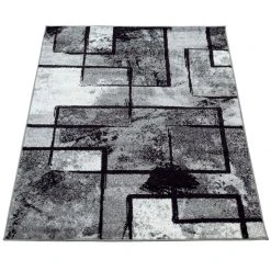 Paco Home Tapis Design Moderne Poils Ras Abstrait Peintures Effet Noir Gris Anth... -Magasin Joss & Main mon 101 grey 1