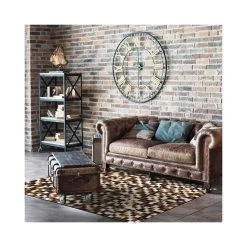 Mon Beau Tapis CUIR - Tapis En Cuir Motif Mosaïque Multi Marron 140x200 -Magasin Joss & Main mozaique cuir 800 tapis 140326 140x200 marron multi 6