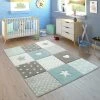 Paco Home Tapis Enfant Chambre Enfant Carreaux Pois Cœurs Étoiles Bleu Pastel ... -Magasin Joss & Main oeko tex standard geprueft sterne mond herz punkte junge maedchen pastell blau grau weiss kinderteppich kinderzimmer 3d konturenschnitt teppich pastellfarben 3