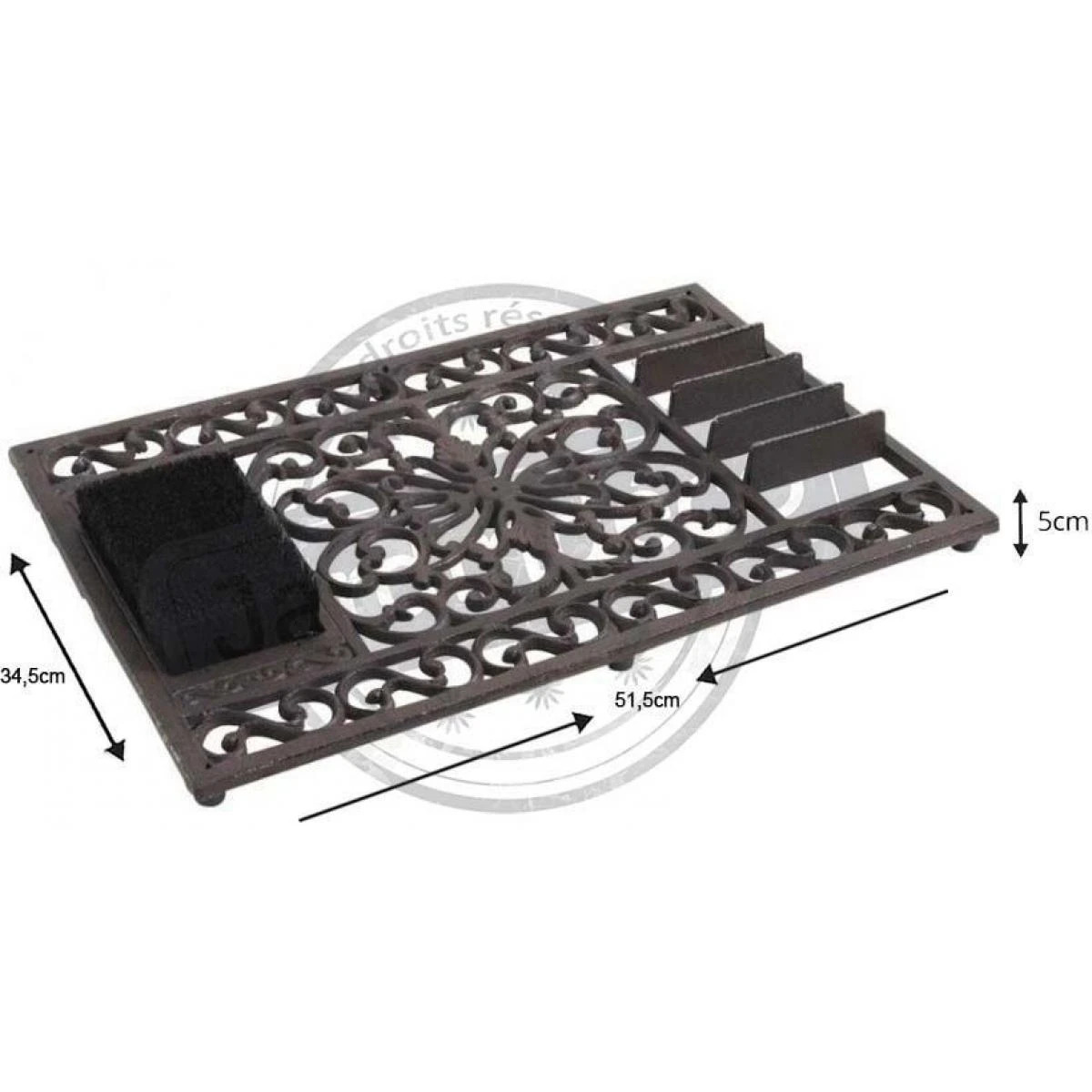 Aubry Gaspard Paillasson En Fonte Brosse Et Grattoir. 5 Aubry Gaspard Paillasson En Fonte Brosse Et Grattoir. – Image 3