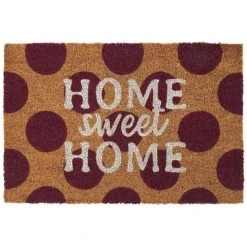 The Home Deco Factory Paillasson Fibre De Coco Avec Inscription 60 X 40 Cm Pois - Home Swee...