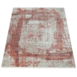 Paco Home Tapis À Poils Ras Rouge Beige Salon Abstrait Design Carreaux Style Us... -Magasin Joss & Main pan 329 red 1