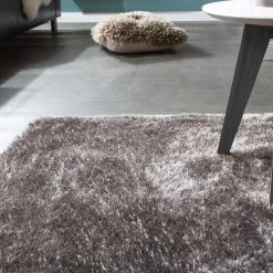 Paco Home Élégant Tapis Shaggy Poils Hauts Uni Moelleux Brillant En Gris Gris ... -Magasin Joss & Main shaggy teppich edel hochflor langflor glanz glaenz 3 1