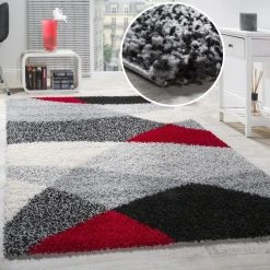 Paco Home Tapis Shaggy Poils Hauts Longs Doux Motifs Géométriques Différents ... -Magasin Joss & Main shaggy teppich teppiche weich flauschig gemustert 1
