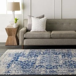 Surya AGATHE - Tapis Vintage, Bleu Foncé, Gris Clair Et Beige - 160x220cm -Magasin Joss & Main surya agathe 160x220cm 12016806 31822286 1140x1140