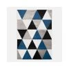 Mon Beau Tapis GEO SCANDI - Tapis Toucher Laineux Motif Triangles Bleu 150x220