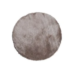 Alternative view of Vente-unique Tapis Rond Ultra Doux Shaggy à Poils Longs DOLCE Taupe Reflet Beige -...