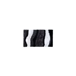 Vente-unique Tapis Shaggy à Poils Longs ECUME - Tufté Main - Noir Et Blanc - 160...