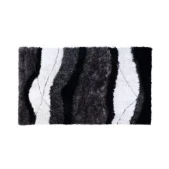 Vente-unique Tapis Shaggy à Poils Longs ECUME - Tufté Main - Noir Et Blanc - 140... -Magasin Joss & Main tapis 350805 3