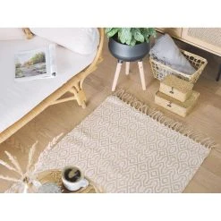 Beliani Tapis Beige à Motif Géométrique 80 X 150 Cm POZANTI -Magasin Joss & Main tapis beige a motif geometrique 80 x 150 cm pozanti 10319310 26662840 1140x1140