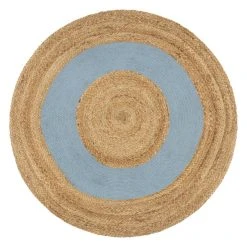 Atmosphera, Createur D'Interieur Tapis Berlingot En Jute D90cm Bleu - ATMOSPHERA