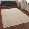 Paco Home Tapis Crème Beige Coloré Laine Tissé Main Gabbeh Qualité Style Eth...