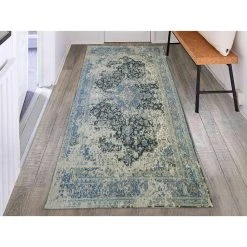 Vente-unique Tapis De Couloir Effet Usé BRUGES - 80 X 200 Cm - Bleu -Magasin Joss & Main tapis de couloir effet use bruges 100 polyester 80 x 200 cm bleu 7559630 19078354 1200x1200