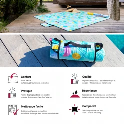 RED DECO Tapis Couverture Multi-usage Imperméable 200x200cm - Bahamas2020 - RE... 9 RED DECO Tapis Couverture Multi-usage Imperméable 200x200cm - Bahamas2020 - RE... -Magasin Joss & Main tapis de plage 200 x 200 cm bahamas bleu polycoton impermeable 10036626 25813776 1140x1140