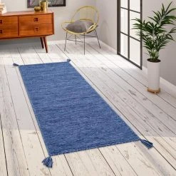 Paco Home Tapis De Salon Moderne Monochrome Avec Franges Coton Tapis Tissé En B... -Magasin Joss & Main tapis de salon moderne monochrome avec franges coton tapis tisse en bleu 8271695 21082307 1140x1140