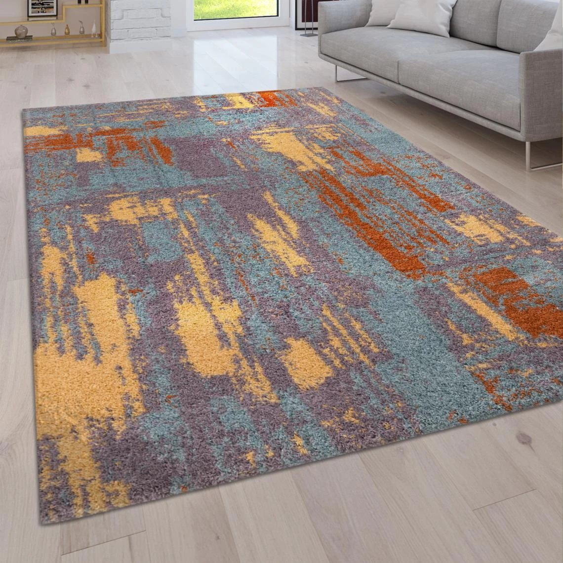 Paco Home Tapis De Salon Poil Long Shaggy Vintage Motif Abstrait 3 Paco Home Tapis De Salon Poil Long Shaggy Vintage Motif Abstrait
